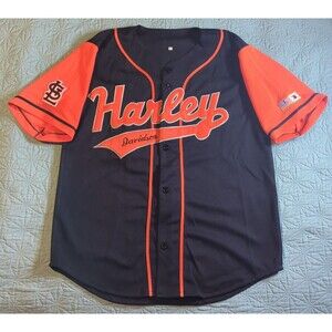 HD Charlotte Baseball Jersey Mens Sm Black Orange Sewn on Patches Eagle